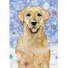 Pipsqueak Yellow Labrador Christmas Cards Snowflakes : 10 Holiday Cards with Red Envelopes - ADORABLE!