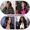 soeyrkke 13x6 Lace Front Wigs Human Hair Pre Plucked Body Wave Wigs for Women 200% Density 13x6 HD Lace Frontal Human Hair Wigs Bleached Knots with Baby Hair 26inch