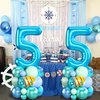 40 Inch Number 5 Balloon Blue Ocean Under the Sea Number Five Foil Balloons Tower with Shark Bubble Fish for Boys 5th Birthday Party Decor Blue Green Underwater Digital Aluminum Mylar Balloons Stack