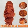 Asidow Ginger Orange Body Wave Lace Front Wigs Human Hair Pre Plucked with Baby Hair 180% Density 13x4 HD Lace Frontal Glueless Wigs for Women 30 inch