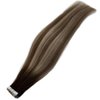 FUBILI Tape in Human Hair Extensions Real Human Hair Brown Fading to Blonde Mix Brown Hair Extensions for Women 40g 12 Inch