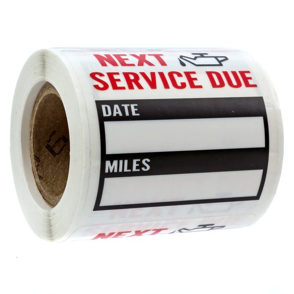 Oil Change Reminder Stickers / 250 Clear Window Labels / 2" x 2" Service Reminders/Made in The USA