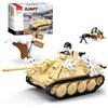 Military Set Hunter Tank Destroyer, WW2 Army Set Scale Model Kit, Military Model Toy Kits, with 2 Soldier Minifigures, Gifts for 6 7 8 9 10 Year Old Kids, Compatible with Lego, 344 PCS
