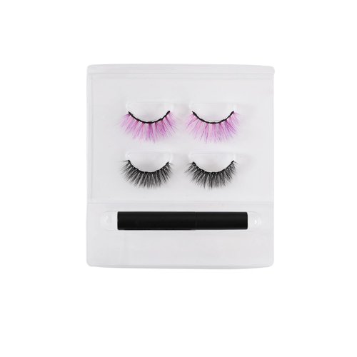 Profusion Cosmetics Star Child Moonlight 2 Pair Magnetic Lashes, Get Glamorous in Seconds with Quick Dry Magnetic Eyeliner Lash Set, Effortless Beauty for Beginners and Pros (Black & Pink)