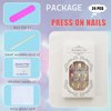 Chrome Press on Nails Short Square Fake Nails with Chrome Designs Glossy Glue on Nails Press ons Full Cover False Nails Acrylic Artificial Short Stick on Nails for Women 24 Pcs