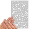 8Sheets Flower Nail Stickers,White Cherry Blossoms Nail Decals Self-Adhesive Leaves Flowers Nail Design with Design Spring Summer Floral Nail Art Stickers for Women Girls DIY Nail Art Decorations