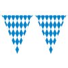 Beistle Plastic Oktoberfest Bavarian Pennant Banner for German Theme Party Supplies, 11" x 12', Blue/White