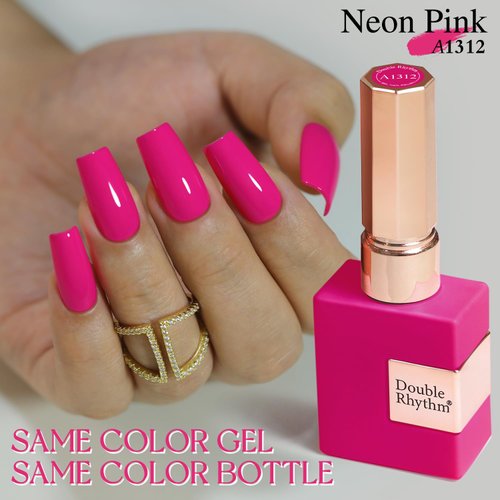 Double Rhythm 15ML Gel Nail Polish Pure Sheer Same Color Same Bottle Soak Off Gel Polish Art Manicure Salon DIY at Home for Women (Hot Pink-A1312)