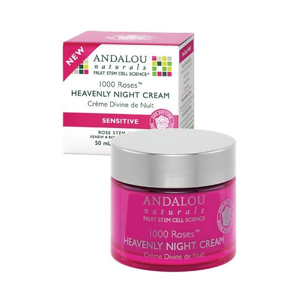 Andalou Naturals 1000 Roses Heavenly Night Cream Sensitive -- 1.7 fl oz (pack of 2)