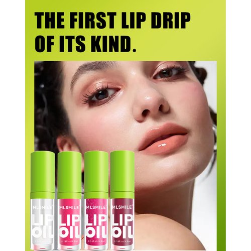 4 Colors Lip Oil Lip Glaze,Hydrating Tinted Plumping Lip Gloss,Fat Lip Oil Drip,Big Brush Head Clear Pink Shiny Glow Reviver Lip Care Oil,Long Lasting Non-sticky Transparent Lip Oil,Makeup Gift-SetA