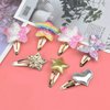 Gingbiss Hair Clips for Girls - 8 Pairs of Star, Crown, Heart, Butterfly Shaped Barrettes and Pins - Metal Snap Accessories for Styling Kids' Hair