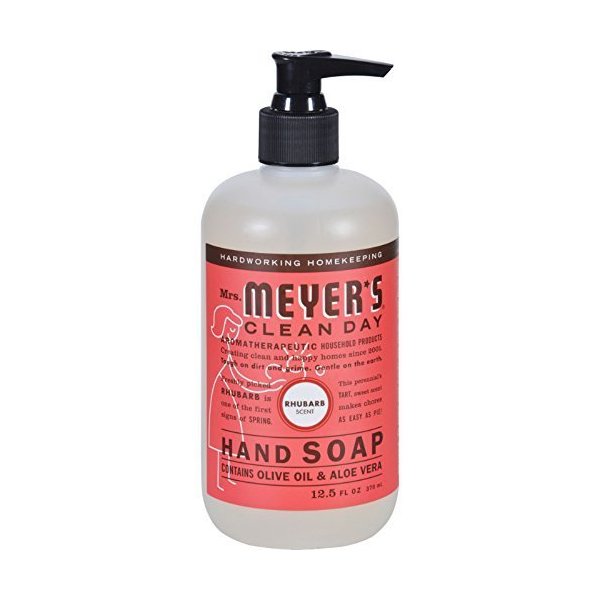 Mrs. Meyers Clean Day Liquid Hand Soap Hard 12.5 Oz Rhubarb Scent Pump Dispenser
