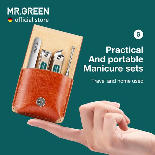 MR.GREEN Portable Manicure Sets Pedicure kits Stainless Steel Nail Clippers Tool Travel Grooming Case Nail Scissors Gift Box (Mr-6103)
