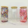 Sublimation Snow Globe Glass-16oz Tumbler Blanks, Double Wall Design, Clear Cups, Eco-Friendly Bamboo Lids, Straws - Ideal for Snow globe DIY, Pre-Drilled - Value 2-Pack