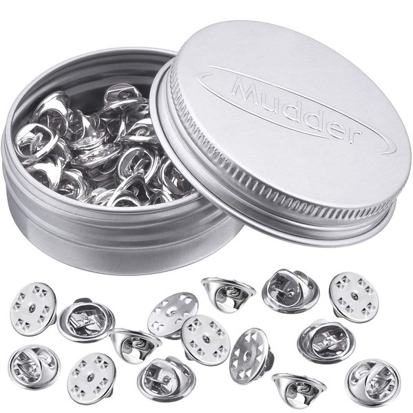 50 Pieces Pin Backs Sliver Lapel Pin Backs Butterfly Clutch Pin Backs Replacement Metal Enamel Pin Backing for Craft Making