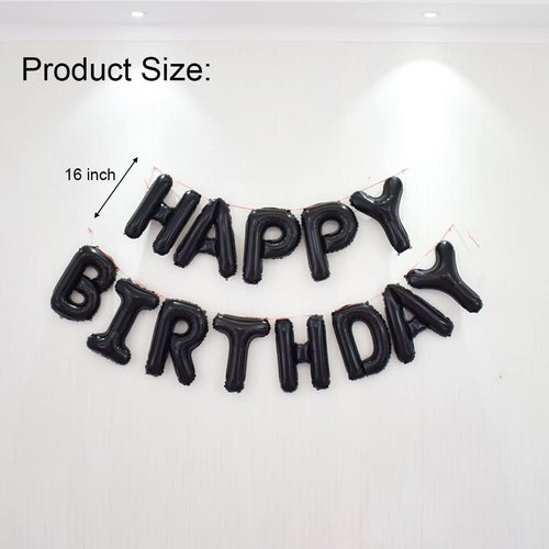 Happy Birthday Balloon Banner 40 inch 40 Balloon Number 16 Inch Happy Birthday Letters Balloons Black Foil Mylar Balloons for Women and Man 40th Birthday Decorations Party Supplies