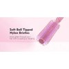 PERFEHAIR Small Round Roller Hair Brush for Women's Short Thin Hair Blow Drying with Soft Nylon Bristles-Wooden Handle, 1.5 Inch-Pink