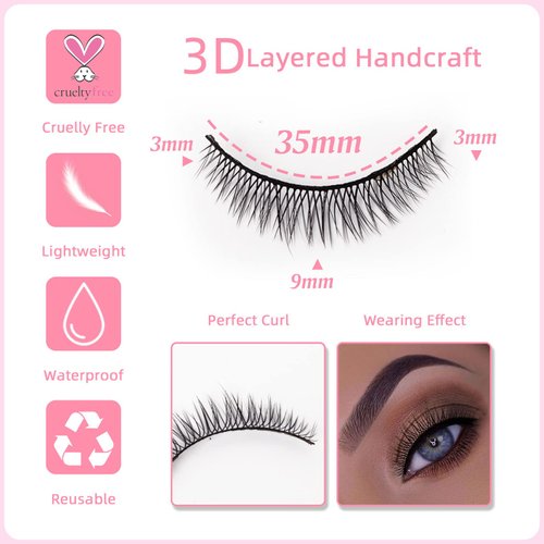 SQYlashes Short Lashes Natural Wispy Lashes Cat Eye False Eyelashes - Mixed 2 Styles, 14 Pairs, MG01