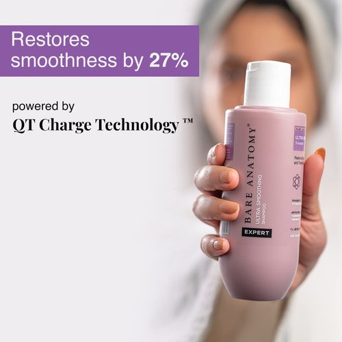 Bare Anatomy Ultra Smoothing Hair Shampoo | Restores Smoothing & Texture by 27% | Dry & Frizzy Hair | Paraben & Sulfate Free | For Women & Men | 250ml