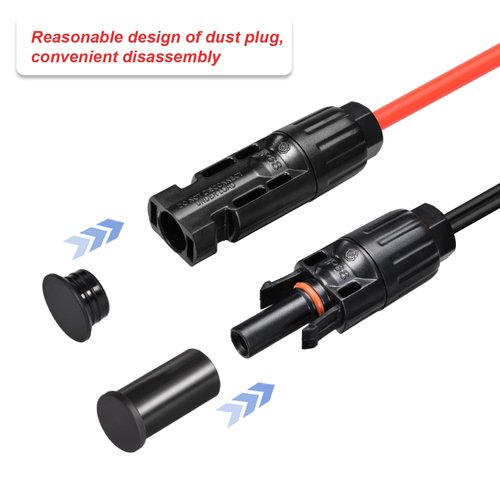 ELFCULB Solar Panel Plug Caps Weather Resistant Dust Male and Female Cap for Solar Panel Connector (6 Pairs)