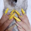 ZYBUXY 24pcs lemon yellow press on nails long coffin Fake Nails Acrylic wedding nails for bride Ballet False Nails for Women and Girls