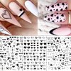 8 Sheets Valentine's Day Nail Art Stickers Decals Self-Adhesive Pegatinas Uñas Black Heart Lover Nail Supplies Nail Art Design Decoration Accessories