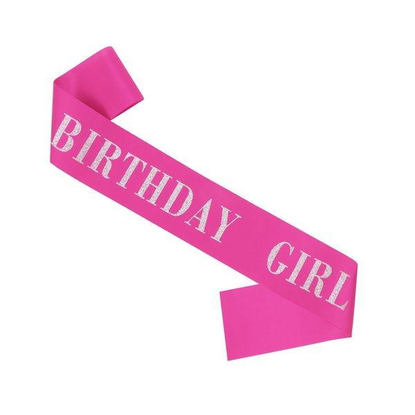 CIEHER 67" L x 3.6" W Birthday Sash for Women Girls,Rose Pink Birthday Girl Sash, Birthday Sashes Birthday Queen Sash, Birthday Gifts Birthday Decorations