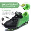 Hanani Kids Soccer Shoes Boys Baseball Cleats Girls Softball Cleat Outdoor & Indoor Firm Ground Youth Football Shoe Anti-Slip Comfortable Flexible Running & Training Unisex Child Black/Green