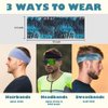 Empirelion Lightweight Sports Headband 3.5" Wide Single-Layer Sweat Soft Comfy Hair-Band Men Women