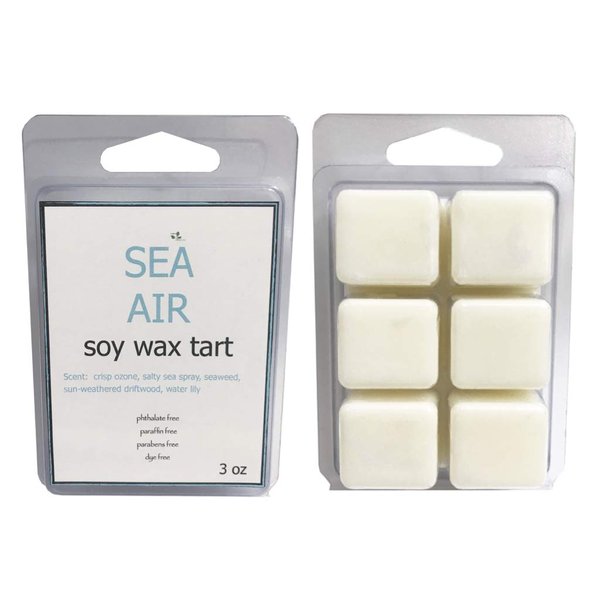 Ladybug Soap Company Soy Wax Tart Melt 3 oz Clam Shell Paraffin Free, Parabens Free, Phthalate Free, Dy Free, Toxin Free (6 Pack - 3 oz Clamshell, SEA AIR)