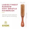 Kent DA4S Finest Women's Danta Wood, Soft White Bristle, Narrow Grooming Hair Brush - Fine or Thinning Hair, Promotes Shine / Stimulates Scalp