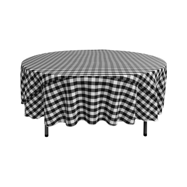 LA Linen Gingham Tablecloth - Checkered Tablecloth for Parties, Picnics & More - Farmhouse Tablecloth - Spring Tablecloth - Picnic Tablecloth - Cloth Tablecloths for Round Tables - 90" Black