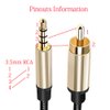 Luochahaishi Digital Coaxial Audio Video Cable HDTV Stereo Spdif RCA Coaxial to 3.5mm Male Jack Plug Line for Stereo Receiver Speakers Projector 1.5 Meter