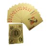Rich Life Style Bitcoin Waterproof Gold Playing Cards with Commemorative Bitcoin Encased in Protective Plastic