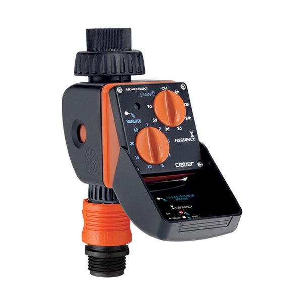 Claber 8423 Aquauno Select 2-Dial Water Timer,Orange