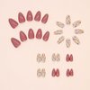 Short Press on Nails Almond Fake Nails Flower Acrylic Nails Fall Nails Press ons Full Cover Glue on Nails Cute False Nails Floral Stick on Nails for Women 30 Pcs