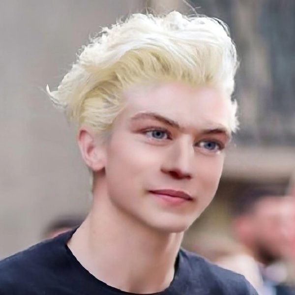 Amnenl Blonde Wigs for Men Short Curly Layered Synthetic Heat Resistant Male Hair Daily Wig with Bangs