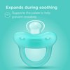 Smilo Newborn Baby Pacifier - 3 Pack of Orthodontic Pacifiers for Babies from 0-2 Months - Expands to Support The Palate During Soothing - BPA-Free - Aqua