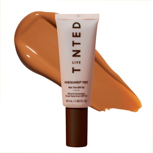 Live Tinted Hueguard Skin Tint SPF 50 - Tinted Mineral Sunscreen with Light-Medium Buildable Coverage With a Hydrating and Radiant Finish - Water and Sweat Resistant, 1.35 fl oz - Shade 08
