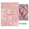 5D Spring Embossed Flower Nail Art Stickers 4 Sheets JMEOWIO Real Self-Adhesive Decals Floral Design Nail Decoration for Women Girls
