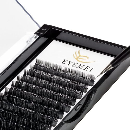 Eyelash Extensions 0.07 D Curl Natural Faux Mink Eyelash Extensions Individual Lashes Extension 15mm Tray Salon Use by EYEMEI