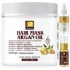Argan Oil Hair Mask - for damaged hair and growth, moisturizes and repairs dry and damaged hair - Enriched with macadamia, jojoba and almond oil Deep conditioning mask - set All hair types - 12.fl.oz