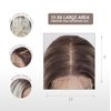 SISgrace Ombre Platinum Blonde 13×6 HD Lace Front Wigs Synthetic Glueless Pre Layered Brown Roots Body Wave Wigs for Women Pre Plucked 18 Inch Tiny Knots Lace Natural Hairline Bob Wigs