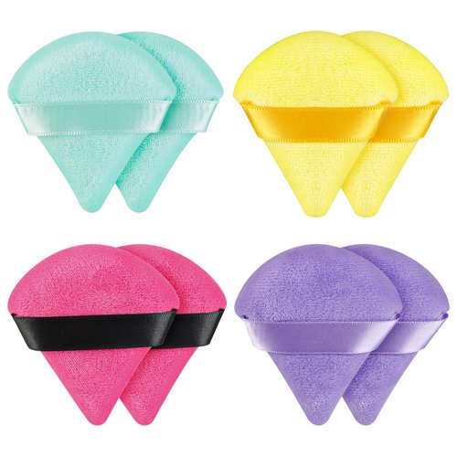 8 Pieces Triangle Powder Puff Face Soft Triangle Makeup Puff Velour Cosmetic Foundation Blender Sponge Beauty Makeup Tools