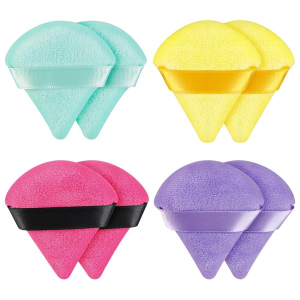 8 Pieces Triangle Powder Puff Face Soft Triangle Makeup Puff Velour Cosmetic Foundation Blender Sponge Beauty Makeup Tools