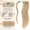 Tinashe Ponytail Extension Human Hair 100% Remy Human Hair Wrap Around Ponytail Hair Extension Long Straight Clip in Ponytail Hair Piece with Magic Paste For Women Highlight #16/613 (#16/613, 22inch)