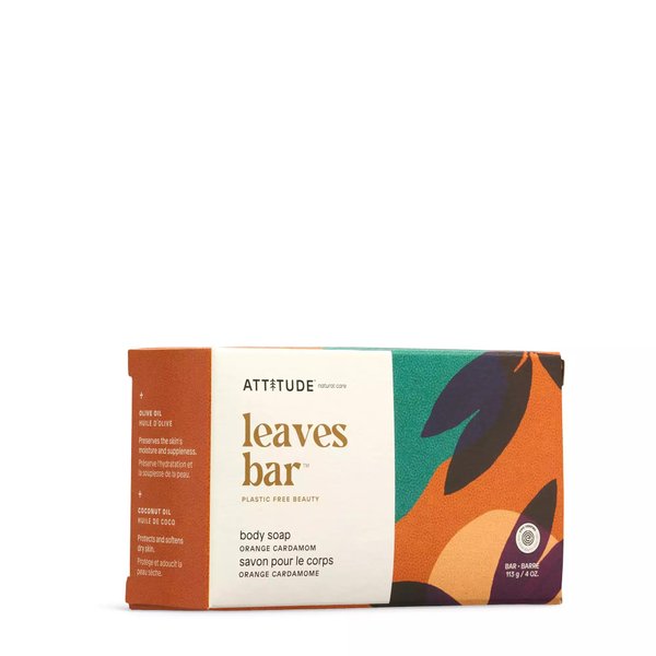 ATTITUDE Bath and Shower Body Soap Bar, EWG Verified, Plastic-free, Plant and Mineral-Based Ingredients, Vegan and Cruelty-free Personal Care Products, Sea Salt, 4 Ounces