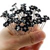 BETITETO Rhinestone Flower Hair Pins, 40 Pcs U-Shaped Crystal Party Wedding Bridal Hair Accessories for Women Girls (Black)