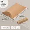 Bright Creations 50-Pack Pillow Boxes with Jute Twine - Kraft Paper Pillow Box for Jewelry, Wedding Party Favor, Pen, Gift Card (5x3 In)
