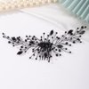 Missgrace Women Handmade Gothic Black Full Rhinestones Side Hair Comb Prom Party Special Occasion Punk Headpiece Black Women Rhinestones Hair Accessories for Women Gilrs (Black 2)